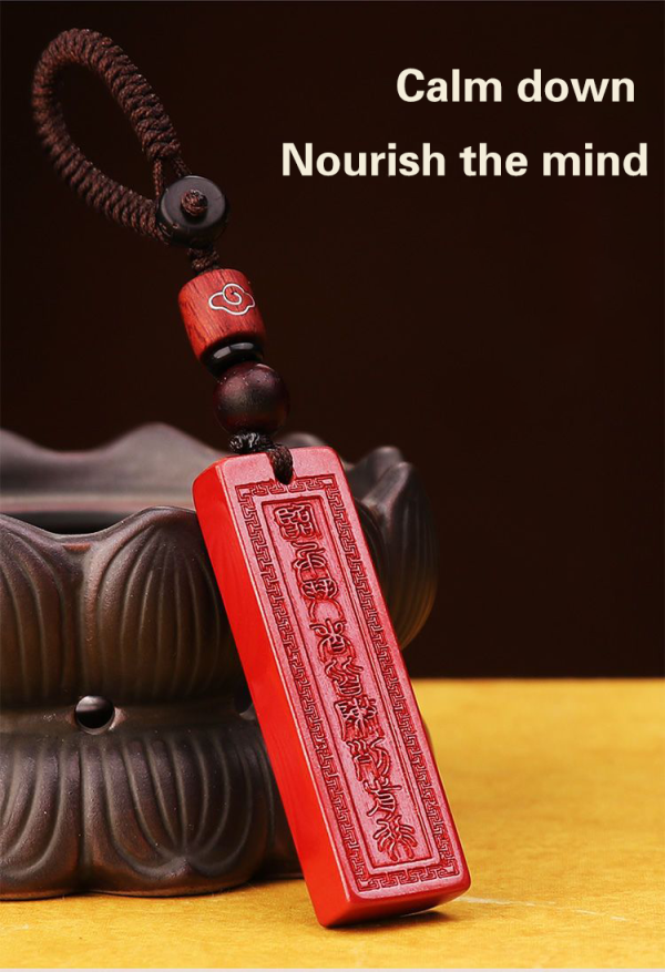 Cinnabar Pendant - Taoist Nine Character Proverbs Pendant - Image 4